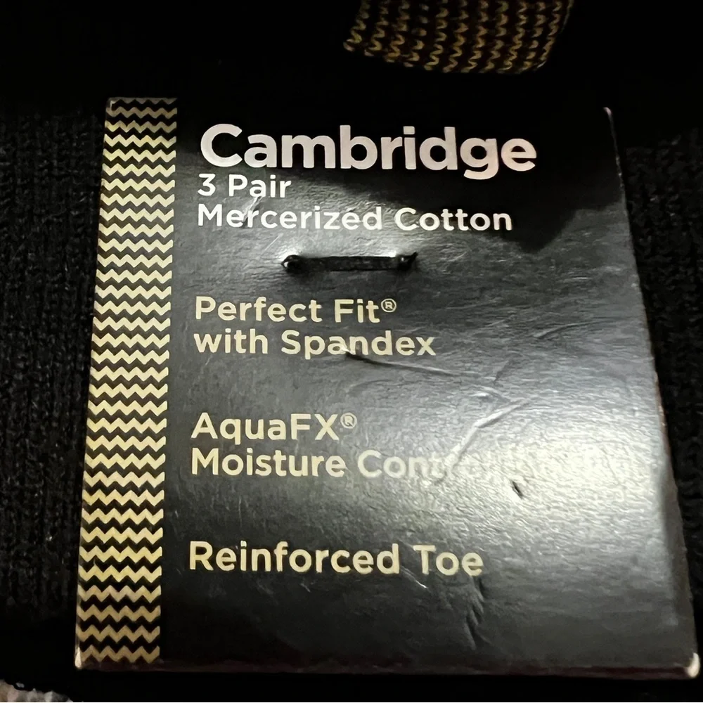 Cambridge Gold Toe Premier Men's Black Socks mid Calf